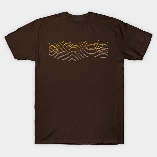 Mountain Wave Sunset T-Shirt by Vanphirst